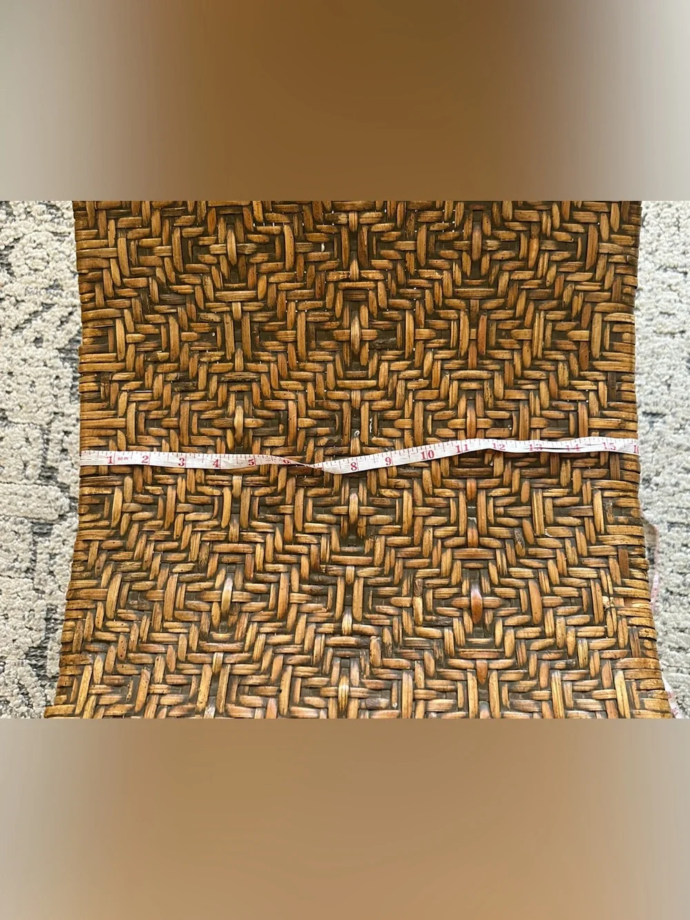 Vintage Woven Rattan Accent Bench - Brown